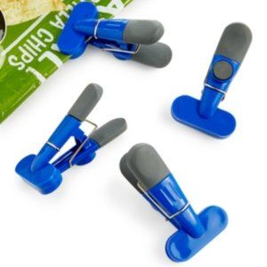 ART & COOK T-shaped Bag Clips, Set Of 4 In Blue